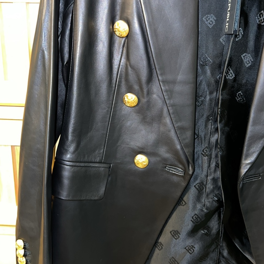 NWT BR COLLECTOR’S TIMELESS PIECE GENUINE LAMB LEATHER CAPTAIN'S BLAZER SIZE 2 - Picture 9 of 16